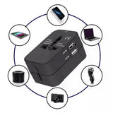 Adaptor pentru Calatorie Techsuit (HHT202), 2 x USB, EU, UK, AUS, US, Alb