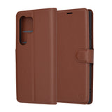 Husa pentru Samsung Galaxy S24 Ultra, Techsuit Leather Folio, maro