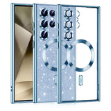 Husa pentru Samsung Galaxy S24 Ultra, Techsuit Lux Glitter MagSafe, bleu