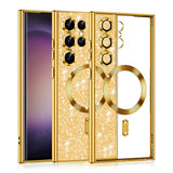 Husa pentru Samsung Galaxy S23 Ultra, Techsuit Lux Glitter MagSafe, argintiu
