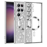 Husa pentru Samsung Galaxy S23 Ultra, Techsuit Lux Glitter MagSafe, argintiu
