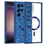 Husa pentru Samsung Galaxy S23 Ultra, Techsuit Lux Glitter MagSafe, albastru