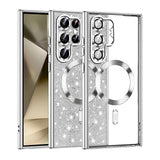 Husa pentru Samsung Galaxy S22 Ultra 5G, Techsuit Lux Glitter MagSafe, argintiu