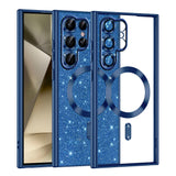 Husa pentru Samsung Galaxy S22 Ultra 5G, Techsuit Lux Glitter MagSafe, albastru