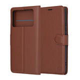 Husa pentru Xiaomi POCO X6 Pro, Techsuit Leather Folio, maro