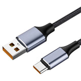 Cablu Techsuit de date (PCB018), USB-A to Type-C, Super Incarcare rapida, 100W, 480Mbps, 6A, Nylon, Aliaj aluminiu, 1m, negru