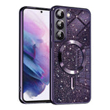 Husa pentru Samsung Galaxy S21 5G, Techsuit Lux Glitter MagSafe, albastru