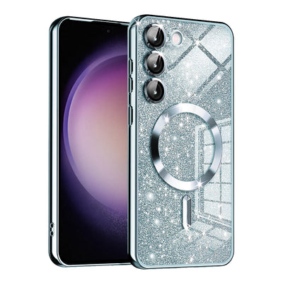 Husa pentru Samsung Galaxy S23 Plus, Techsuit Lux Glitter MagSafe, bleu