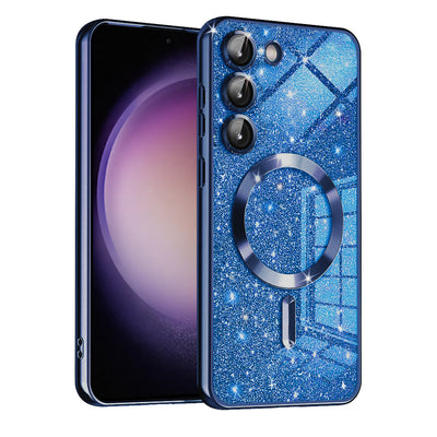 Husa pentru Samsung Galaxy S23 Plus, Techsuit Lux Glitter MagSafe, albastru