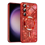 Husa pentru Samsung Galaxy S23, Techsuit Lux Glitter MagSafe, argintiu