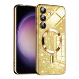 Husa pentru Samsung Galaxy S23 FE, Techsuit Lux Glitter MagSafe, argintiu