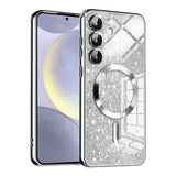 Husa pentru Samsung Galaxy S24, Techsuit Lux Glitter MagSafe, argintiu