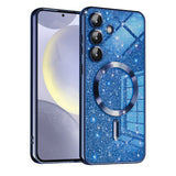 Husa pentru Samsung Galaxy S24, Techsuit Lux Glitter MagSafe, albastru