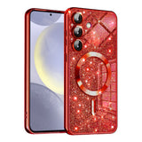 Husa pentru Samsung Galaxy S24, Techsuit Lux Glitter MagSafe, argintiu
