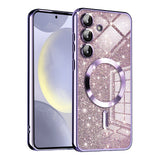 Husa pentru Samsung Galaxy S24 Plus, Techsuit Lux Glitter MagSafe, bleu