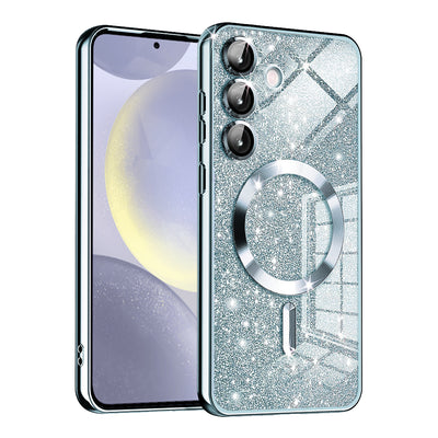 Husa pentru Samsung Galaxy S24 Plus, Techsuit Lux Glitter MagSafe, bleu