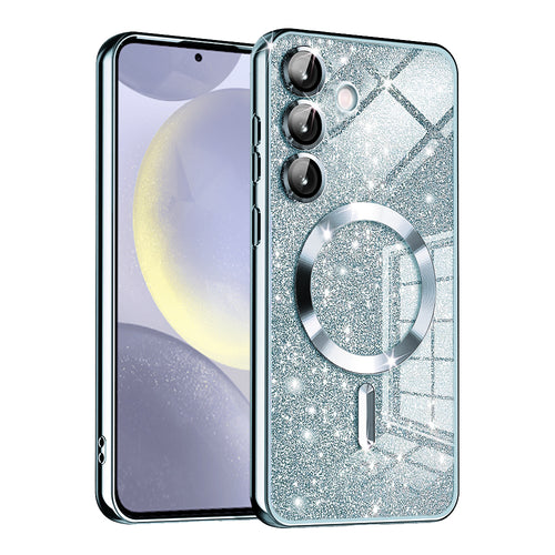 Husa pentru Samsung Galaxy S24 Plus, Techsuit Lux Glitter MagSafe, bleu