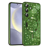 Husa pentru Samsung Galaxy S24 Plus, Techsuit Lux Glitter MagSafe, albastru