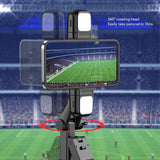 Selfie stick Techsuit (K30S), Compact Tripod Mount, Bluetooth Telecomanda, Double LED Light, Pliabil, 167cm, negru