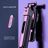 Selfie stick Techsuit (K30S), Compact Tripod Mount, Bluetooth Telecomanda, Double LED Light, Pliabil, 167cm, negru