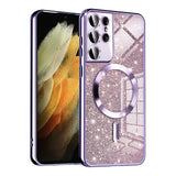 Husa pentru Samsung Galaxy S21 Ultra 5G, Techsuit Lux Glitter MagSafe, bleu