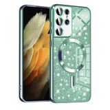 Husa pentru Samsung Galaxy S21 Ultra 5G, Techsuit Lux Glitter MagSafe, bleu