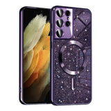 Husa pentru Samsung Galaxy S21 Ultra 5G, Techsuit Lux Glitter MagSafe, albastru