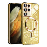 Husa pentru Samsung Galaxy S21 Ultra 5G, Techsuit Lux Glitter MagSafe, argintiu