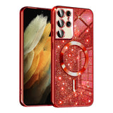 Husa pentru Samsung Galaxy S21 Ultra 5G, Techsuit Lux Glitter MagSafe, argintiu