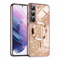 Husa pentru Samsung Galaxy S22 5G, Techsuit Lux Glitter MagSafe, roz auriu