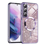 Husa pentru Samsung Galaxy S22 5G, Techsuit Lux Glitter MagSafe, bleu