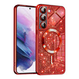 Husa pentru Samsung Galaxy S22 5G, Techsuit Lux Glitter MagSafe, argintiu