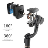 Selfie stick Techsuit (Q08), Anti-Shake Tripod cu Bluetooth Telecomanda, 360 Rotation, Aluminium Alloy, 75cm, negru