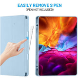 Husa tableta pentru Samsung Galaxy Tab S6 Lite 10.4 P610/P615, Techsuit Flex Trifold (cu Pencil Holder), bleu