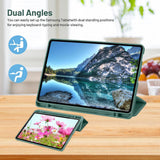 Husa tableta pentru Samsung Galaxy Tab S6 Lite 10.4 P610/P615, Techsuit Flex Trifold (cu Pencil Holder), gri
