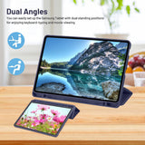 Husa tableta pentru Samsung Galaxy Tab S6 Lite 10.4 P610/P615, Techsuit Flex Trifold (cu Pencil Holder), bleumarin