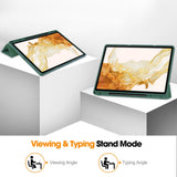 Husa tableta pentru Samsung Galaxy Tab S7 Plus 12.4 T970/T976, Techsuit Flex Trifold (cu Pencil Holder), gri