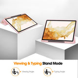 Husa tableta pentru Samsung Galaxy Tab S7 Plus 12.4 T970/T976, Techsuit Flex Trifold (cu Pencil Holder), gri