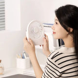 Techsuit Mini Fan (CT-108), portabil, reincarcabil, USB-C, Alb