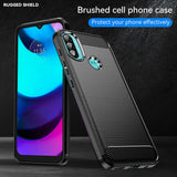 Husa pentru Motorola Moto E20, Techsuit Carbon Silicone, negru