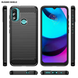 Husa pentru Motorola Moto E20, Techsuit Carbon Silicone, negru