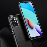 Husa pentru Xiaomi Redmi 10, Techsuit Carbon Silicone, negru