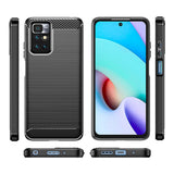 Husa pentru Xiaomi Redmi 10, Techsuit Carbon Silicone, negru