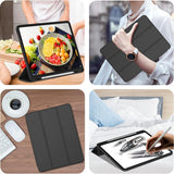 Husa tableta pentru iPad Pro 12.9 2021, Techsuit Flex Trifold (cu Pencil Holder), gri