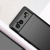 Husa pentru Google Pixel 6, Techsuit Carbon Silicone, negru