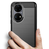 Husa pentru Huawei P50 Pro, Techsuit Carbon Silicone, negru