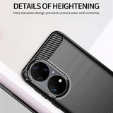 Husa pentru Huawei P50 Pro, Techsuit Carbon Silicone, negru