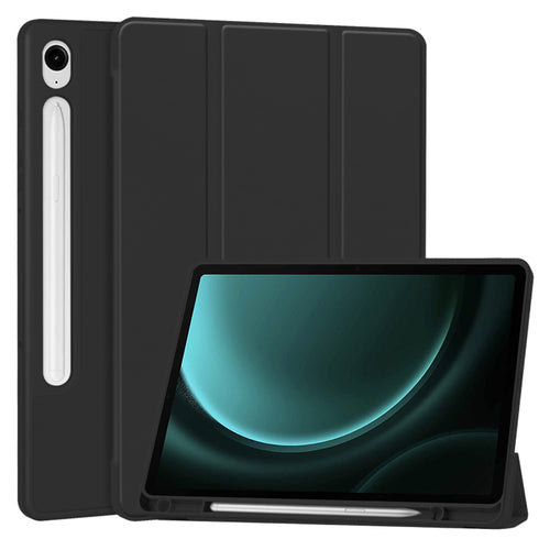 Husa tableta pentru Samsung Galaxy Tab S9 FE, Techsuit Flex Trifold (cu Pencil Holder), negru