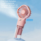 Techsuit Handheld Fan (G10), portabil, cu Humidifier, Four Speeds, USB, Alb