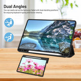 Husa tableta pentru Samsung Galaxy Tab A9 Plus, Techsuit Flex Trifold (cu Pencil Holder), verde deschis